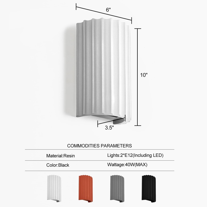 ZEROUNO White Resin Modern LED Wall sconces Wall Lighting Set