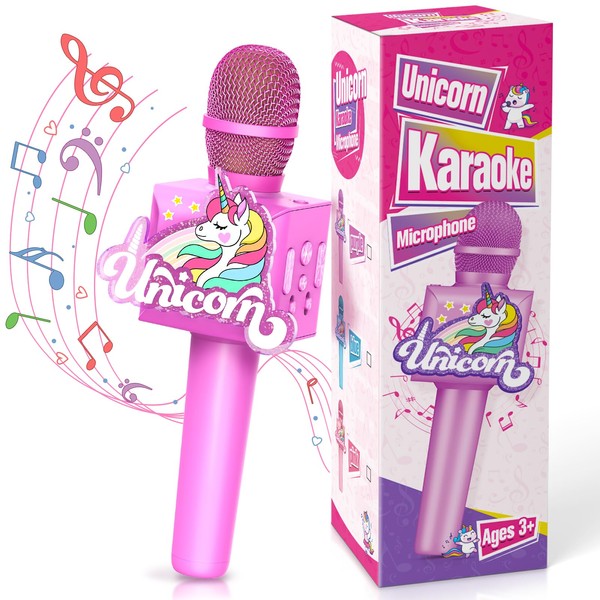 GeschenPark Girls Toys Age 3-12, Unicorn Gifts for Girls 3-9 Year Old Girl Gifts Microphone for Kids Gifts Toys for 3-9 Year Old Girls Birthday Presents for 3-9 Year Old Girls Frozen toys for Kids