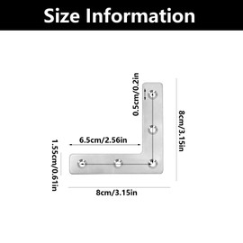 12 PCS L Shaped Brackets, L Shape Flat Fixing Mending Plates, Mending Plates, for Repair Fixing Joining Furniture(80x80mm)