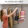 Purse Hanger for Closet, Rotatable Purse Organizer Bag Hanger Purse
