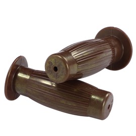 nakira Bike Grip Moped Handle Barrel Type 0.9 inch (22.2 mm) Left and Right Set Rubber I Type (Brown)