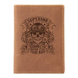 Greenburry Vintage Men's Leather ID Folder Brown 12 x 9 x 1 cm, brown, vintage