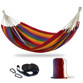 CHULIM Brazilian Double Hammock with Tree Straps,Extra Large 240x160cm,2 Persons Hammock for Backyard Patio Outdoor and Indoor,450lbs Weight Capacity,Soft Woven Cotton Fabric