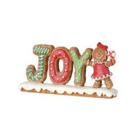 Regency 6" Gingerbread JOY Candy Christmas Table Centerpiece Sign