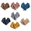 DAISHIAO Ladies Knitted Fish Scales Plain Poncho Knot Cape, black,