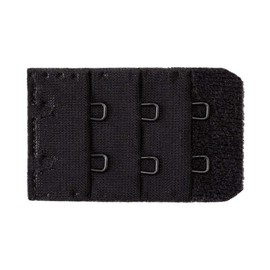 Emefeel Bra Extension Hooks, Size Adjustment, Extension Hooks, 2 Rows x 3 Tiers, 1.3 inches (32 mm) (Set of 3), Black