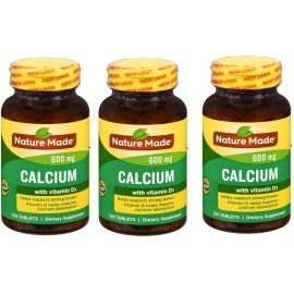 Nature Made Calcium+D 600mg Tablets 120ct(3 Pack)