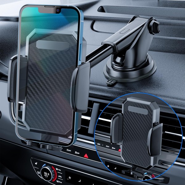 3-in-1 Car Phone Holder, [ Off-Road Level Suction Cup &
