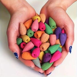 300 Assorted Backflow Incense Cones Lavender Agarwood Sandalwood Artemisia Floral Rose Scent Wood Material Diffuser Modelquantity: 300pcs