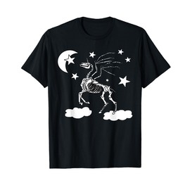Moonlight Unicorn Costume For Girls Pegasus Gothic Skeleton T-Shirt