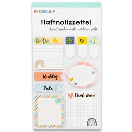 Papierdrachen Bullet Journal Sticky Notes – Rainbow – 9 Different Pads of Sticky Notes, Sticky Notes, To Do Weekly Overview, Many Useful Notes for Your Notebook – Set of 1