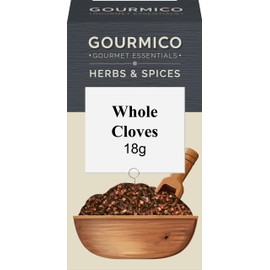 GOURMICO Whole Cloves, Ideal to Spice Up Curries, Sauces, Meats & Fish or Partnered with Spiced Baked Goods. Suitable for Vegetarians and Vegans, 18g Pack