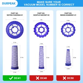 Replacement Filters for Dyson DC41, DC65, DC66, UP13, UP20, UP30, 2 Post-Motor Filters and 2 Pre-Motor Filters for Dyson Ball Animal 2, Ball Animal 3 Vacuum, Replaces Parts# 920769-01 & 920640-01