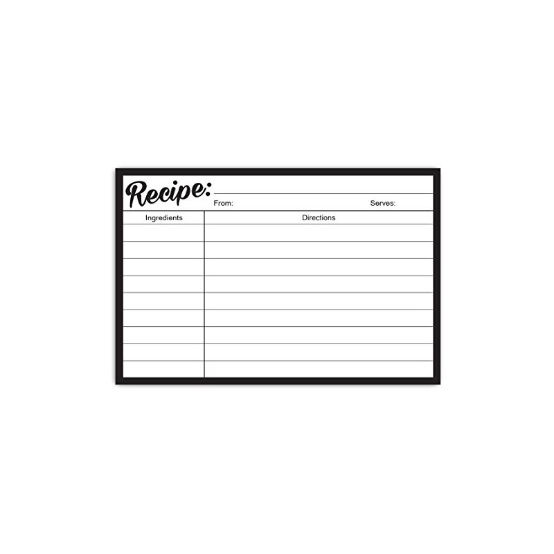 Guajolote Prints Recipe Index Cards, 40 Count- Size 4x6 -