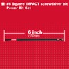 GEINXURN Impact Tough #2 Square 6 in. Power Driver Bits,20Pack