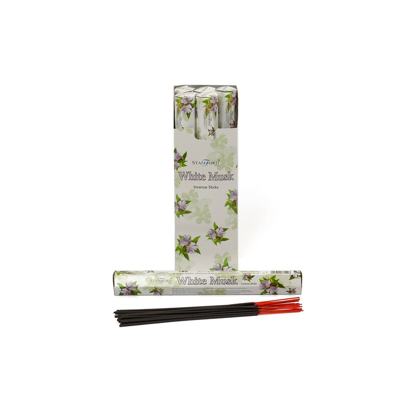 STAMFORD INC. 37109 White Musk Incense Sticks, 20 Sticks x