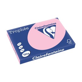 Clairefontaine 1310C - Ream with 250 Sheets of Printer Paper / Copier Paper Trophée, DIN A3 (29.7 x 42 cm), 120 g, Pink Pastel Colour, 1 Ream