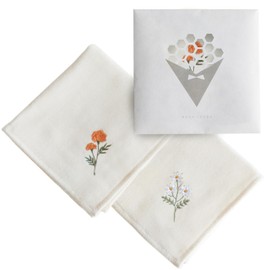 Top Factory Imabari Hanairo wa Stitch Handkerchief, 25×25cm Imabari Towel, Women's 100% Cotton Gauze Pile Embroidery Floral Pattern, Gift, Present, Internal Celebration, Retirement Celebration, Petit