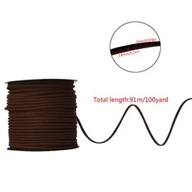 Wobe 100 Yards Suede Cord, Leather Cord 2.6mm x 1.5mm Suede Lace Faux Leather Cord with Roll Spool for Bracelet Necklace Beading DIY Handmade Crafts Thread (CoconutBrown)