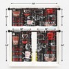 Tayney Coffee Kitchen Window Curtains Valance and Tier Set, Black