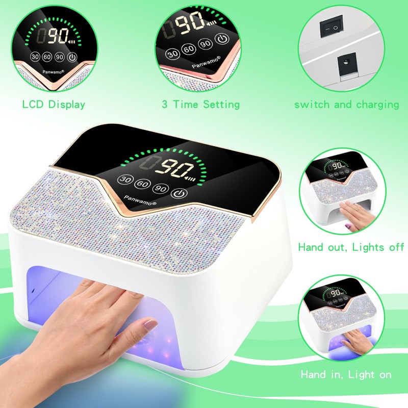 Rechargeable UV LED Nail Lamp, Cordless Nail Dryer for Gel