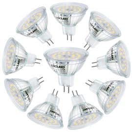 DiCUNO MR16 LED Bulbs 50W Halogen Equivalent Non-Dimmable 12V AC/DC, GU5.3 Bi-Pin Base Daylight White 6000K 5W Glass Cover 120° Beam Angle 500LM for Recessed, Track, Accent Lights, 10 Packs