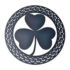 Manish International Exclusively Irish Shamrock Leaf Round-Shaped Wall Hang - Polished Brass