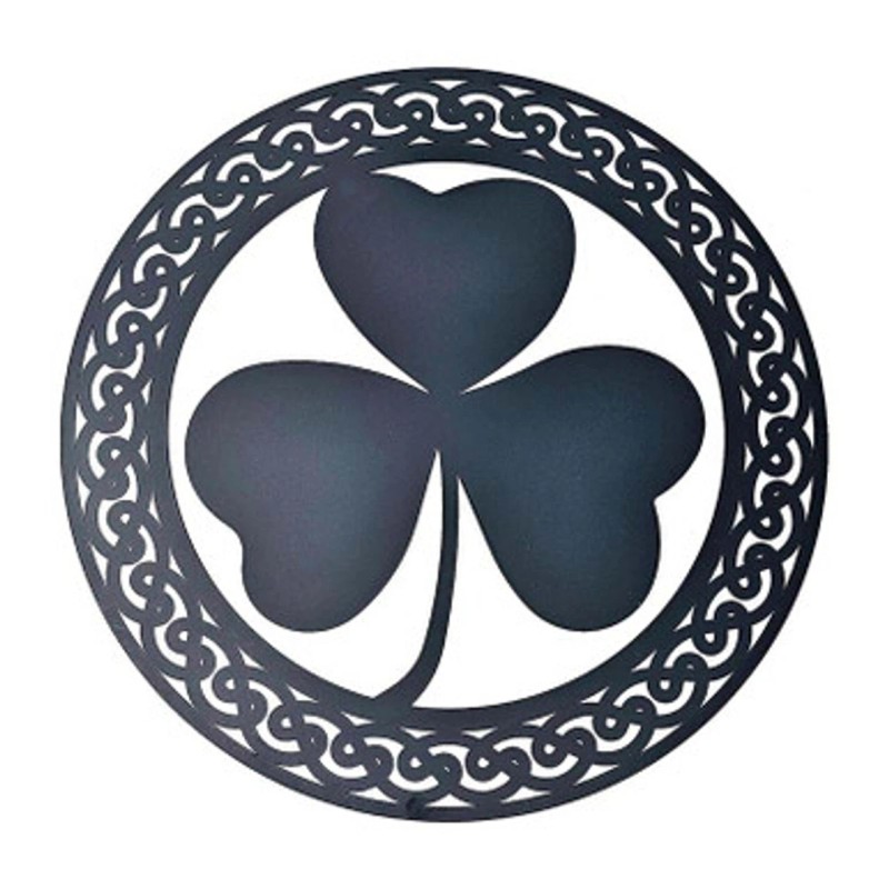 Manish International Exclusively Irish Shamrock Leaf Round-Shaped Wall Hang -