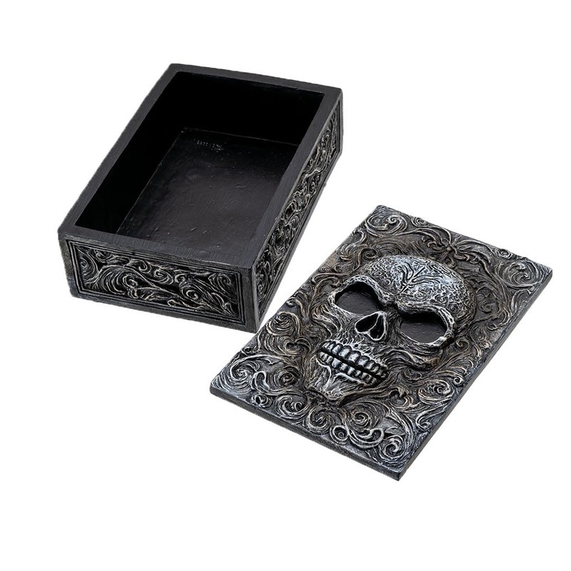 Pacific Giftware Skull Tarot Box - Embellished with Gothic Skull