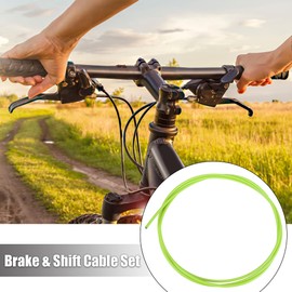 X AUTOHAUX Bike Bicycle Shifter Derailleur Cable and Brake Cable Housing Kit Green Universal Bicycle Inner Brake Cable Housing Shifter Cable Housing