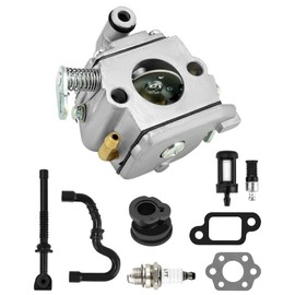 QWORK Carburettor Set Suitable for STIHL MS170 180 017 018, for Chainsaw Lawn Mower Accessories, with Accessories