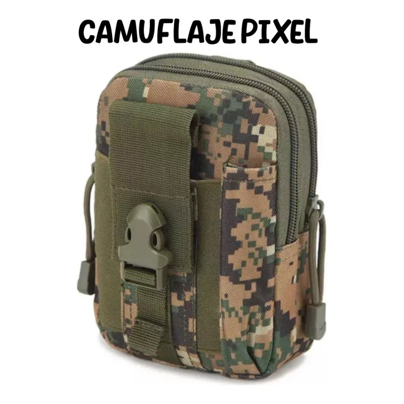 LJK Bolsa Morral Tactica Celular Cinturon Multiuso Camuflaje Mil