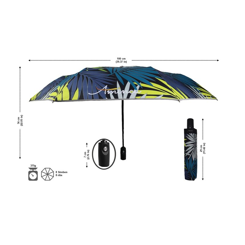 Aminca Automatic Pocket Umbrella, 360° Reflective, Automatic Open-Close, Umbrella for