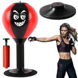 HIULLEN Punching Ball Table, Office Punching Ball, Desktop Punch Bag with Strong Suction Cups, Punching Ball Set for Office Table and Counters, Anti-Stress Punch Bag for Adults, Children, Home,