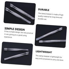 WOONEKY 3pcs Practical Stamp Nipper False Eyelash Tweezer Stainless Steel Tweezer for Stamp Easy to Use Lightweight