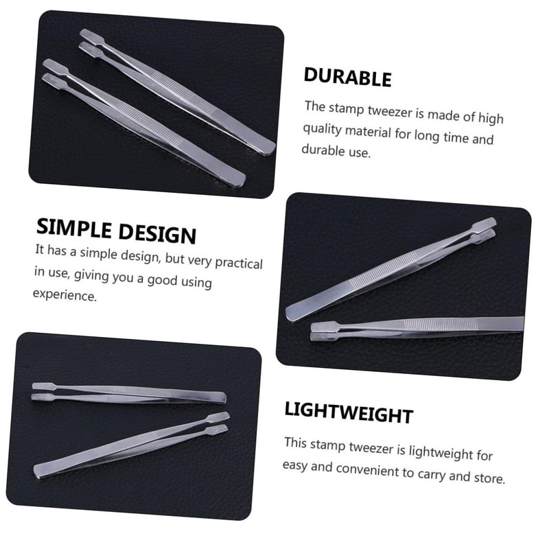 WOONEKY 3pcs Practical Stamp Nipper False Eyelash Tweezer Stainless Steel