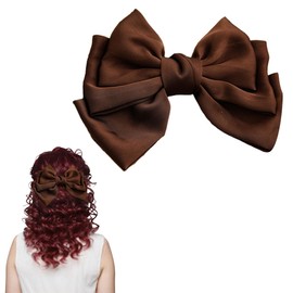scicent Hair Bows Silky Plain Satin Hair Bowknots for Women Big Bowknot Spring Hair Clip Soft Bow Hair Clip Fashion Bowknot Barrettes No-Slip Ponytail Holder Elegant Hair Accessories - 28113