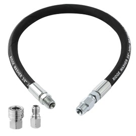 RIDGE WASHER Pressure Washer Whip Hose with Swivel, 3/8'' Power Washer Jumper Hose, Reel Connector Hoses for Pressure Washing with Adapter Set, 2 FT, 4000 PSI