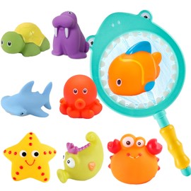 Pack of 9 Bath Toys Baby from 1 2 3 4 Years, Water Toy Children's Bath Toy Pool Toy, Without Hole Water Toy for Children, Gifts for Boys and Girls