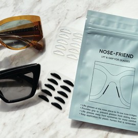 NOSE FRIEND® 20 Pairs | 1.2 mm Ultra Thin Add Grip Nose Pads for Glasses | Anti Slip | Small Nose Bridge (10 Pairs Black and 10 Pairs Clear)