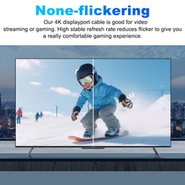 Thzzhnno DisplayPort Extension Cable 6.6FT, DisplayPort 1.2 Male to Female Cable, DP to DP Extended Cord for PC/Monitor/GPU, NVIDIA, More Passive