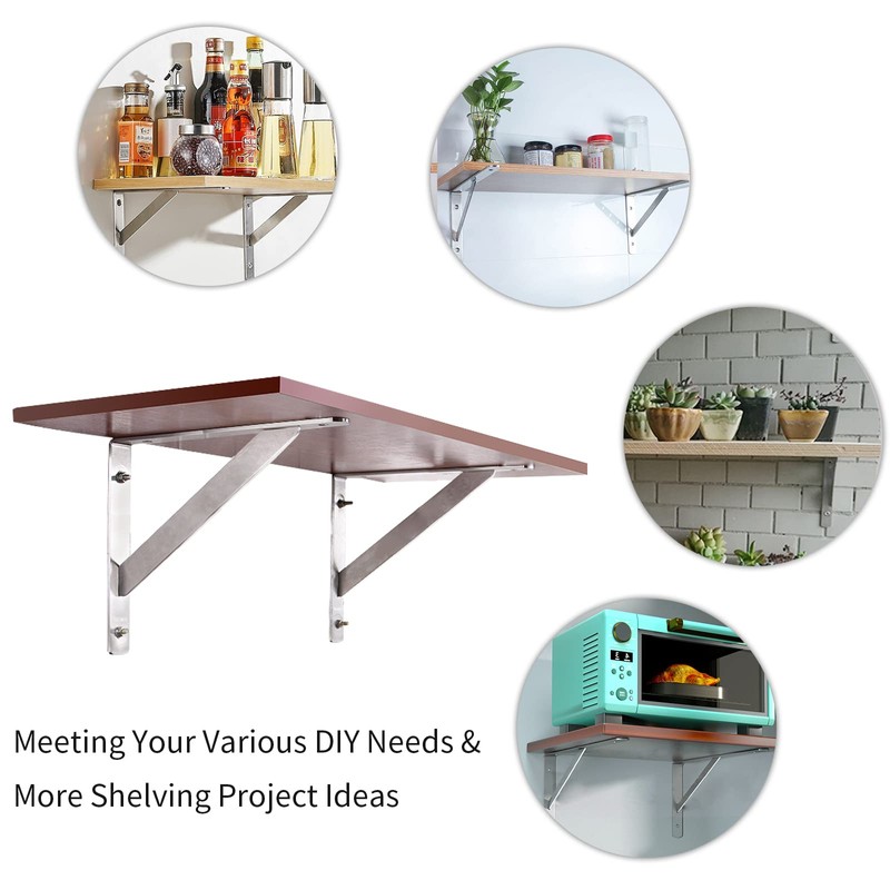 YUMORE 14" Stainless Steel Shelf Bracket, Max Load: 550lb Heavy