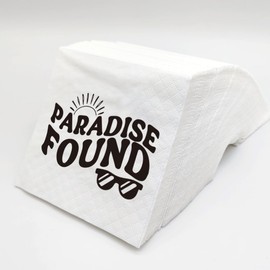 SharkBliss Funny Sarcastic Quotes Cocktail Napkins, 100 Pack Paradise Found Summer Beach Life Quotes Disposable Beverage Bar Paper Party Cocktail Napkins 2-Ply, 5x5" (Paradise Found)