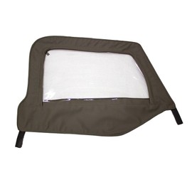 Sierra Offroad Compatible Half Doors for 1997 to 2006 Jeep Wrangler TJ – Khaki Grey, Vinyl - 2 Door Skins with Plastic Clear Windows - OEM Precision Fit Replacement - Upper Door Skin (Set of 2)