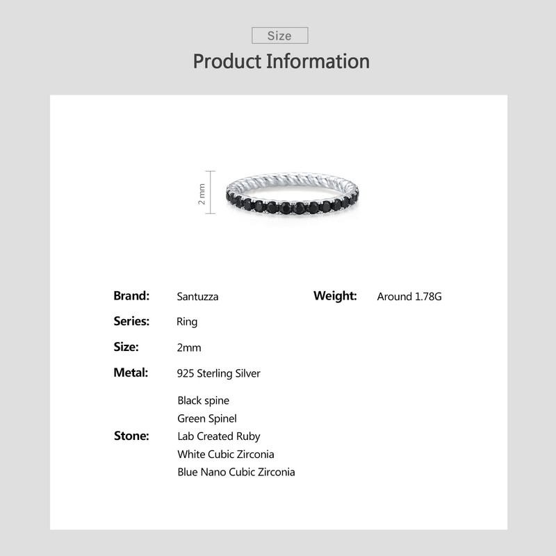 Santuzza 925 Sterling Silver Created Ruby Stackable Ring Engagement Wedding