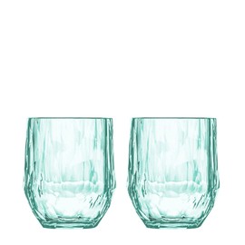 Koziol Superglas Club No. 23, 2 Stück, 200 ml, Weißwein-Tumbler, Glas aus kristallklarem Kunststoff, luxuriös, unzerbrechlich, wiederverwendbar, Party, Camping, 2er Set (Transparent Jade)