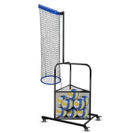 Leyndo Volleyball Setter Trainer Net Adjustable Angle Volleyball Target Net for Indoor and Outdoor Practice Sturdy Footed Base Volleyball Training Equipment (with Ball Collection Bag)