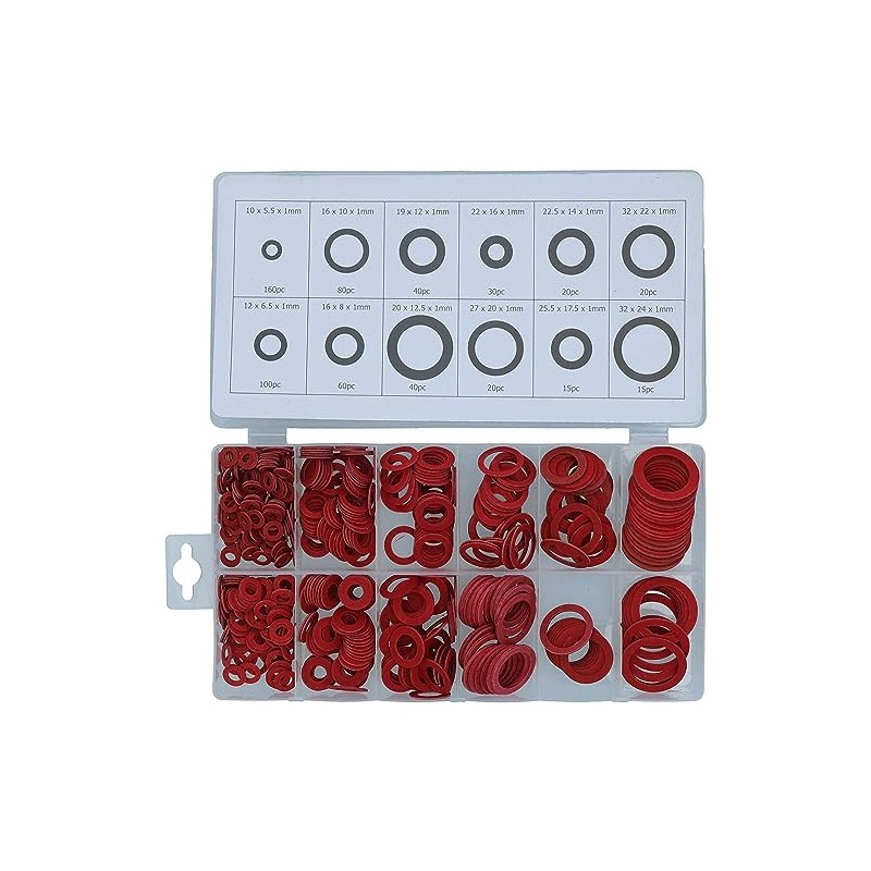 hep® 600pc Fibre Washer Set - Assorted Fibre Seals Various