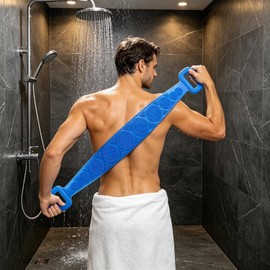 Cepillo Exfoliante de Silicona para Espalda de Doble Cara con Correa Larga