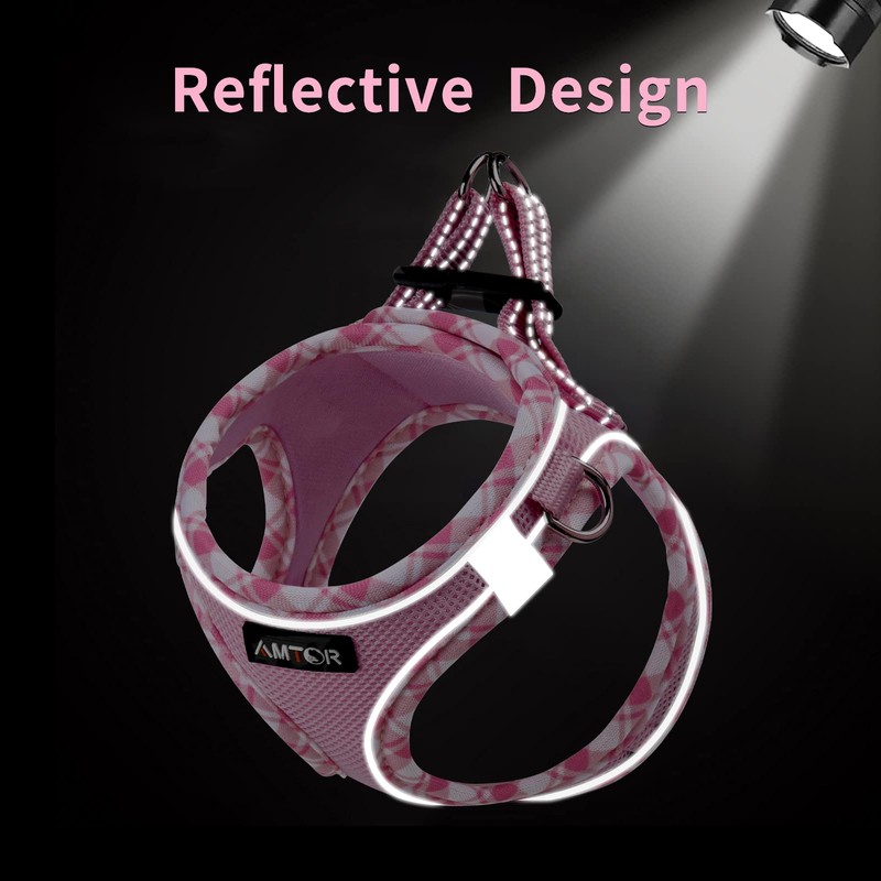 AMTOR Small Dog Harness with Leash Set, No Escape Easy